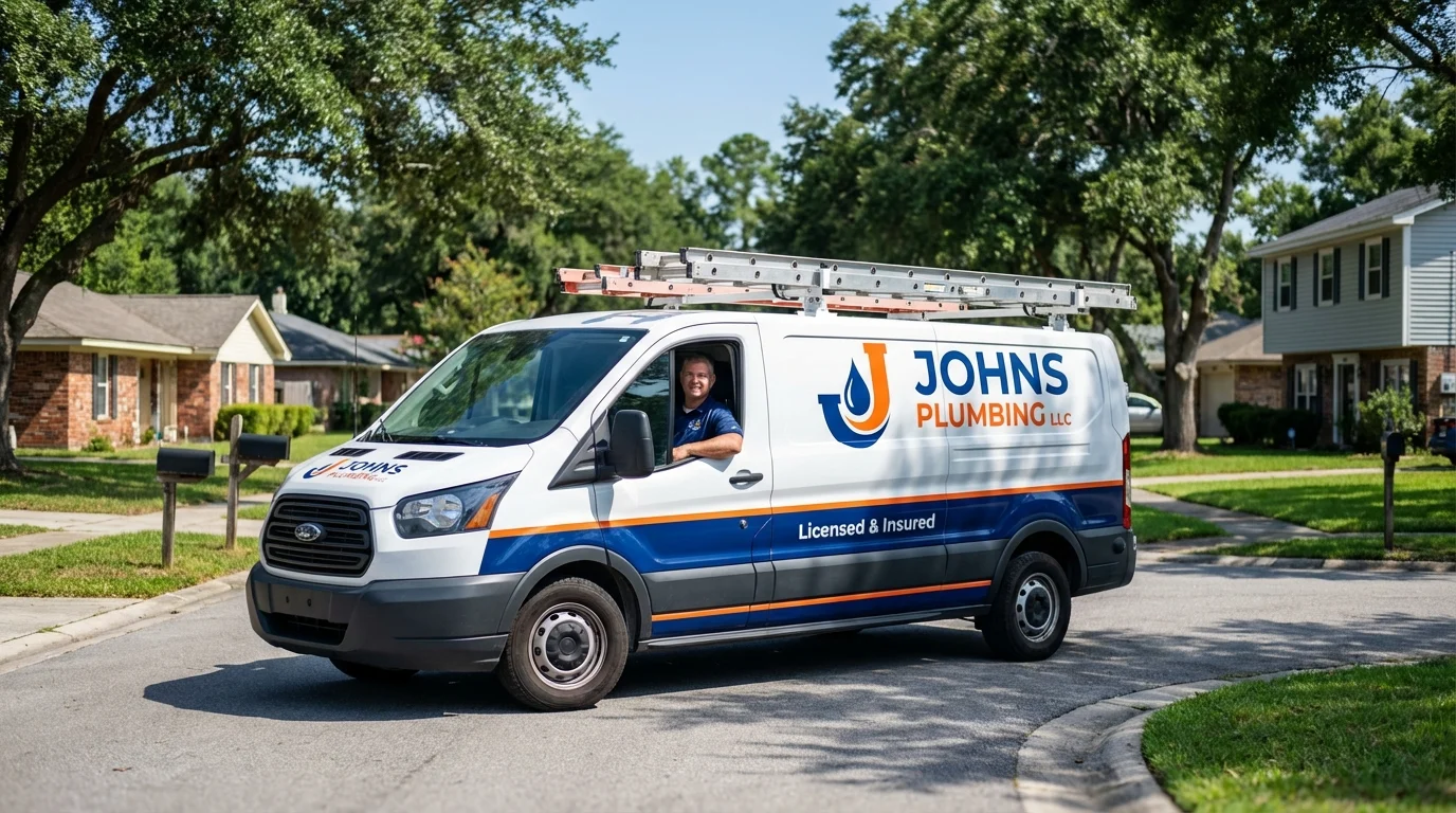 Johns Plumbing LLC service van in Idalou, TX