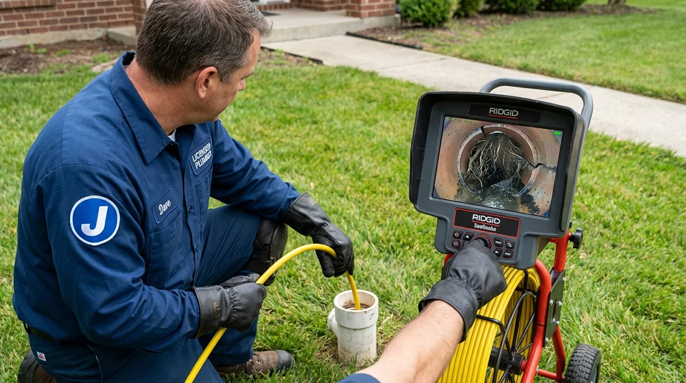 Sewer camera inspection being performed by Johns Plumbing LLC in Idalou